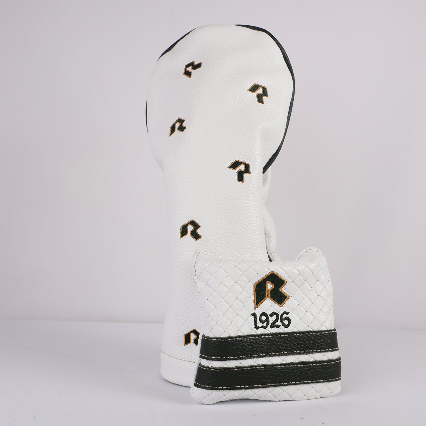 Headcover Set: Pure White + Olive + White Sassari