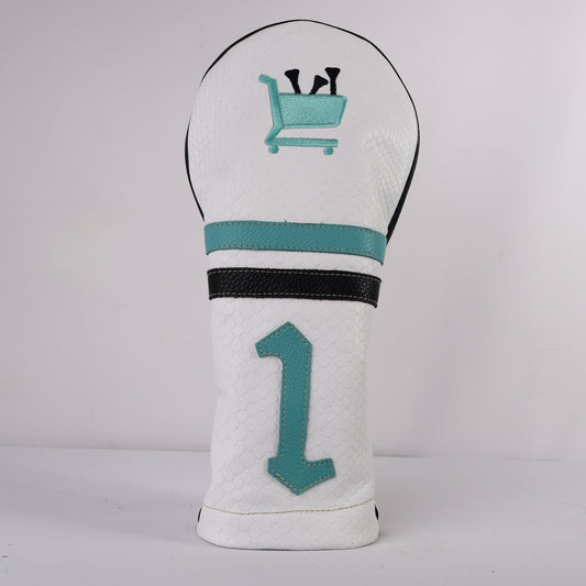 Driver Headcover: White Boa + Pitch Black + Tiffany