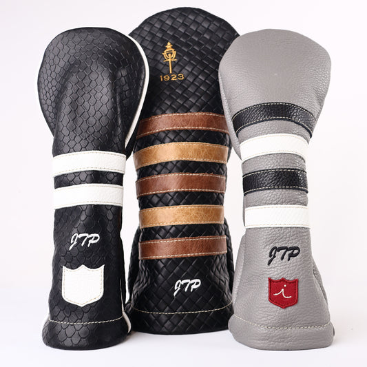 Headcover Set: Black Sassari + Vermont Honey + Tobacco Brown + Granite Grey + White Boa + Pitch Black