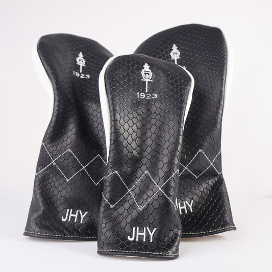Triptych Headcover Set: Pure White + Black Boa