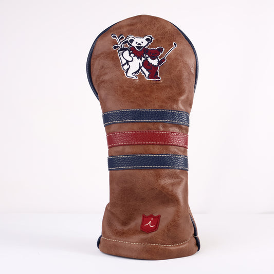 Driver Headcover: Tobacco Brown + Navy + Crimson
