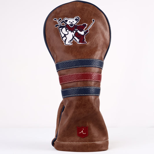 Driver Headcover: Tobacco Brown + Navy + Crimson