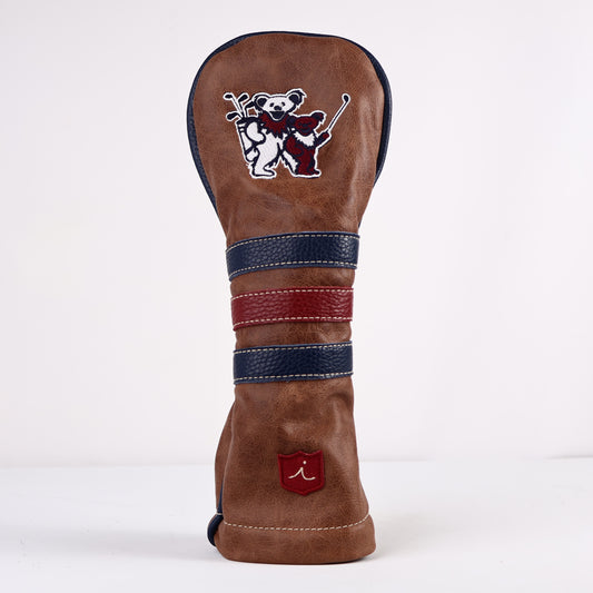 Driver Headcover: Tobacco Brown + Navy + Crimson