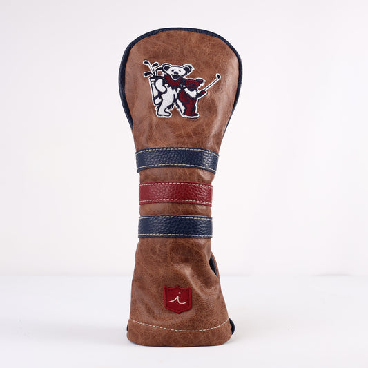 Driver Headcover: Tobacco Brown + Navy + Crimson
