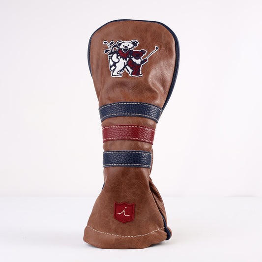 Driver Headcover: Tobacco Brown + Navy + Crimson