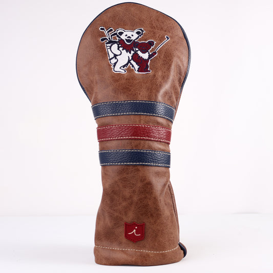 Driver Headcover: Tobacco Brown + Navy + Crimson