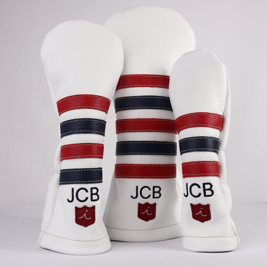 Headcover Set: Pure White + Navy + Sunday Red