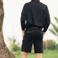 Custom Tour Short: Black + Black Croc