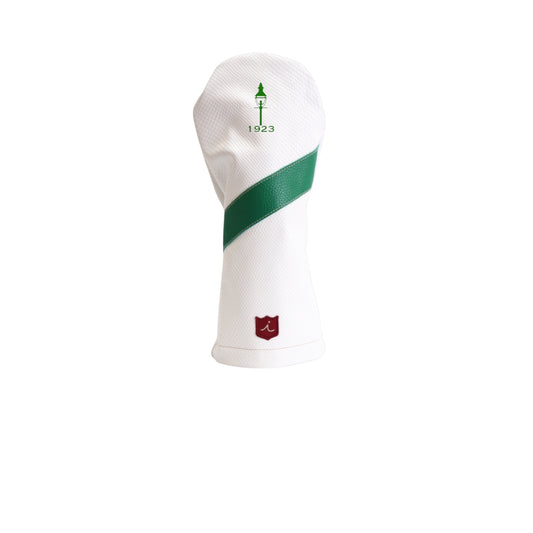 Royal Headcover: White Boa + Masters Green