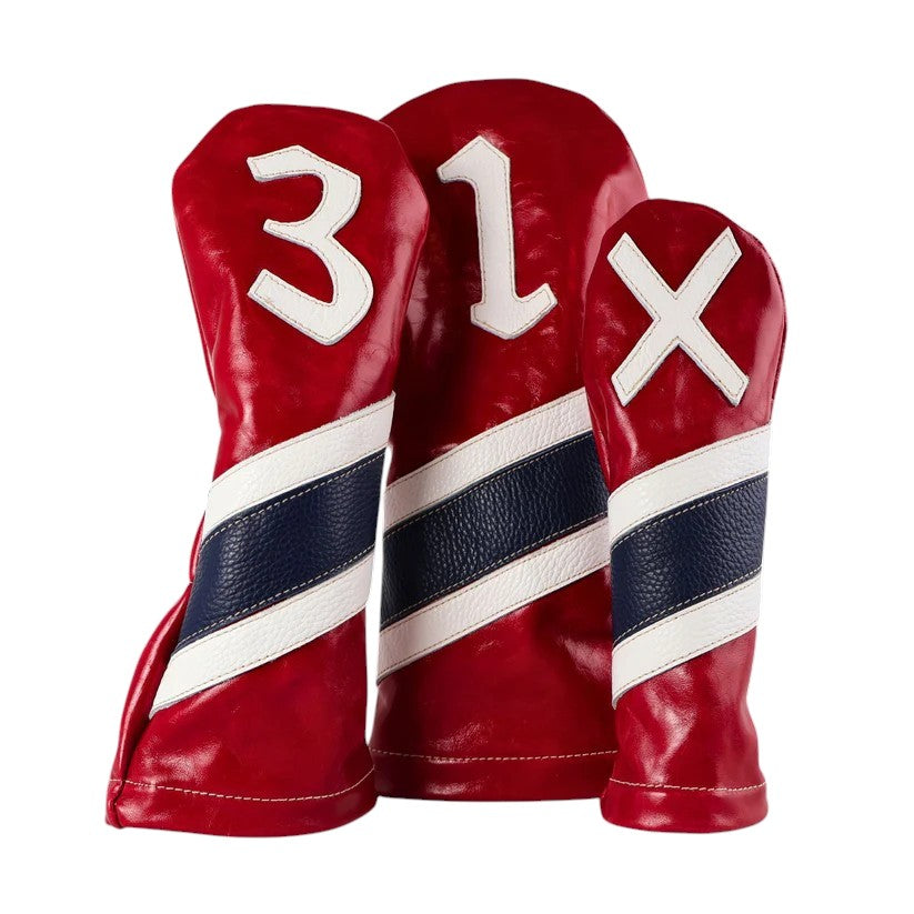 Headcover Set: Ferrari Red + Pure White/ Navy