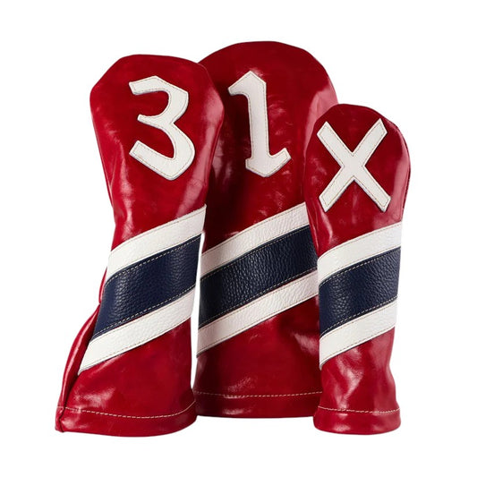 Headcover Set: Ferrari Red + Pure White/ Navy