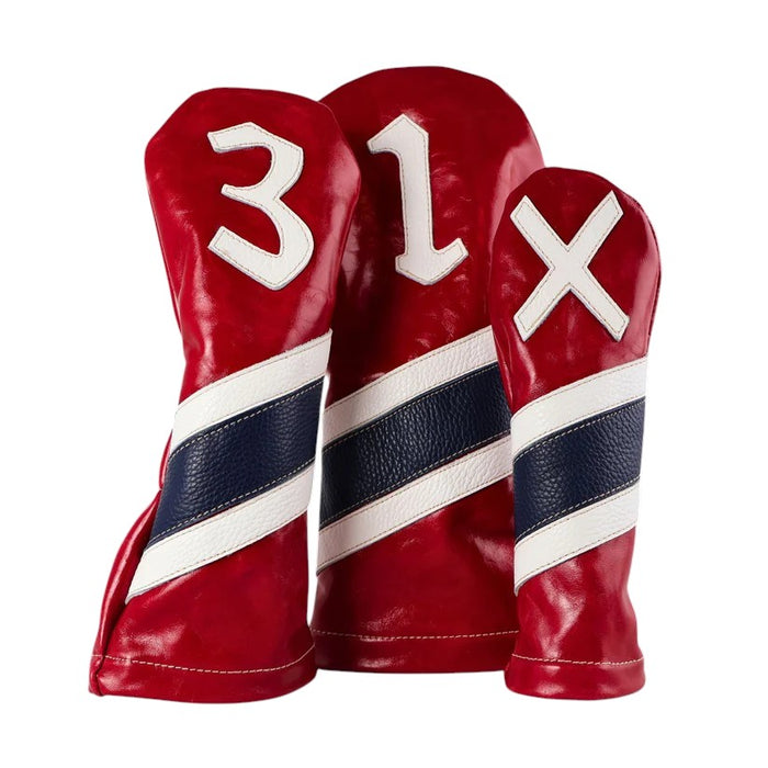 Headcover Set: Ferrari Red + Pure White/ Navy